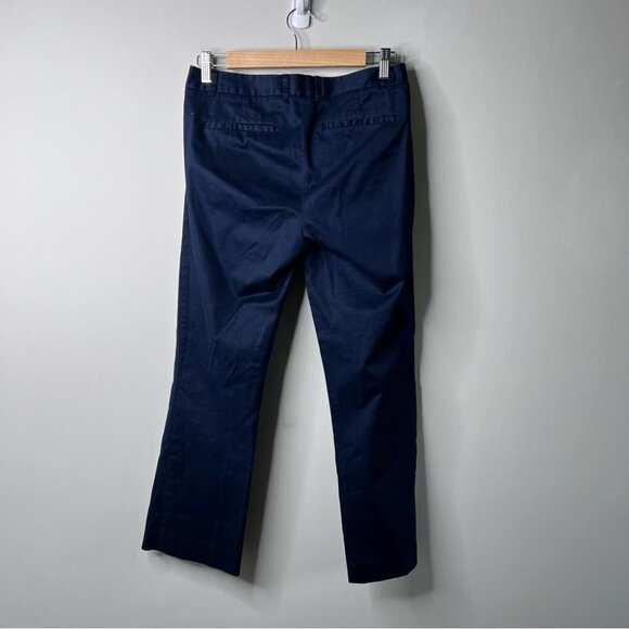J Crew Womens Size 0 City Fit Capri Pants Navy Blue Stretch Canvas Flat Front - Picture 2 of 10